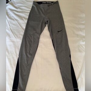 Nike Pro Gray and Black Leggings